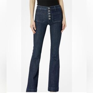 Ramy Brook Cindy Flare Jeans Women's 30 Exposed Button Fly Dark Wash High Rise